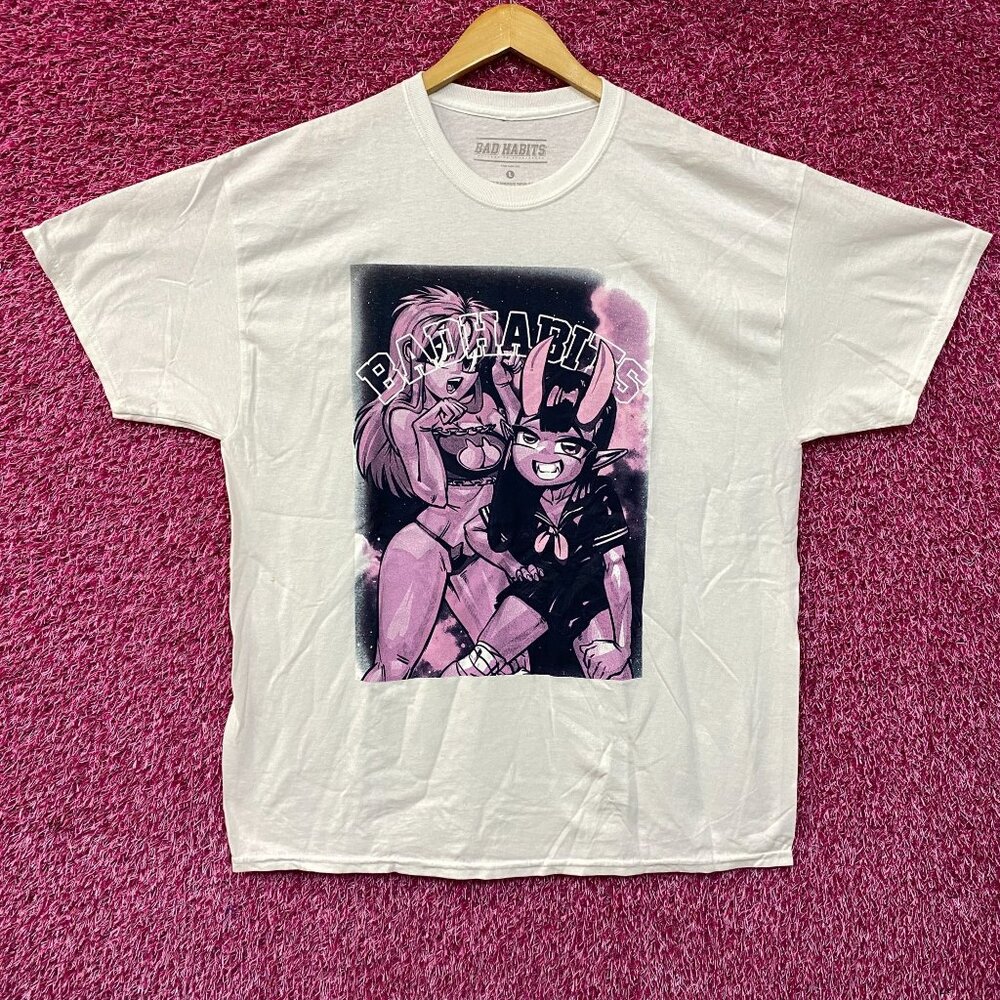 Bad Habit Devil School Girl Waifu Anime T-Shirt Large